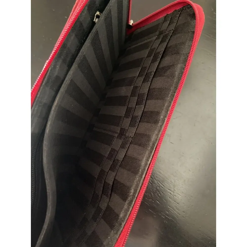 KAEHLER Red Leather Zippered Passport Wallet